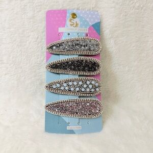 Sincerly Jules Women's Sparkling Bejeweled Hair Clips Silver Grey Black Blue